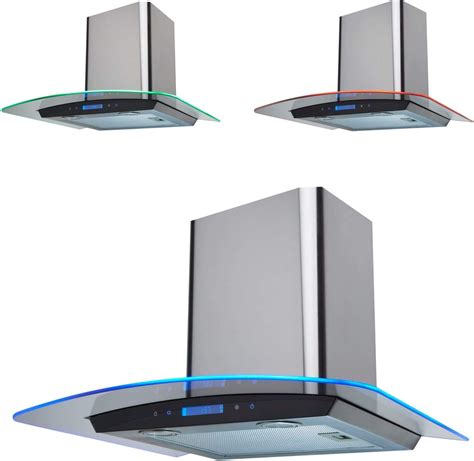 electriq 90cm slimline box touch control island hood stainless steel|slimline island hood.